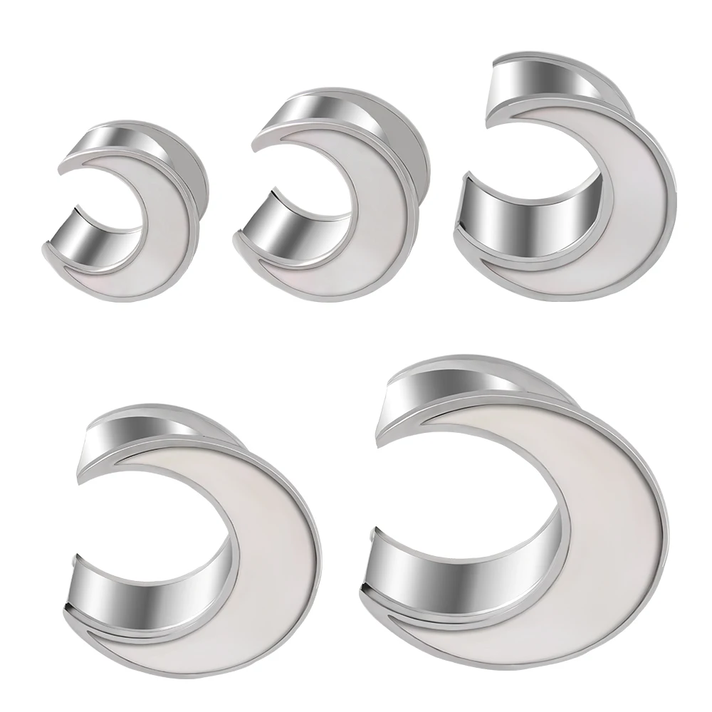 

1PC361L Stainless Steel Fashion Popular Ins Hip Hop Street Shell Moon Auricle Auricle Expander Ear Studs Unisex