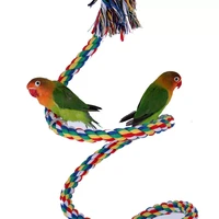 2022jmt 1pc pet stand training accessories parrot rope hanging braided budgie chew rope bird cage cockatiel toy conure swing sup