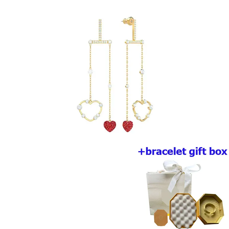 

Высококачественные роскошные женские серьги с электрокардиограммой в виде красного сердца, улучшающие темперамент, красивые и движущиеся, бесплатная доставка