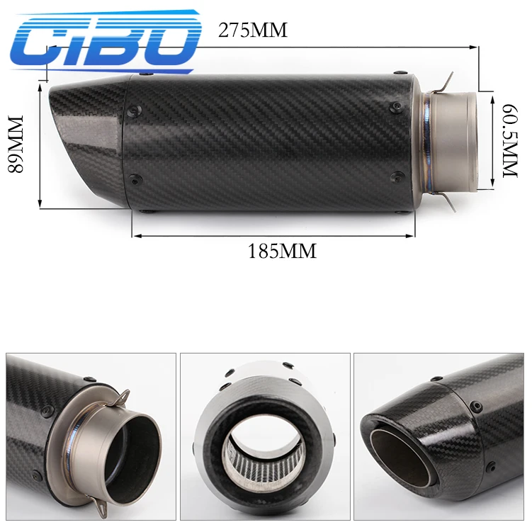 

Выхлопной глушитель Ak из углеродного волокна, 51 мм, модификация для мотокросса, для FZ6 CBR250 CB600 MT07 ATV, внедорожного питбайка