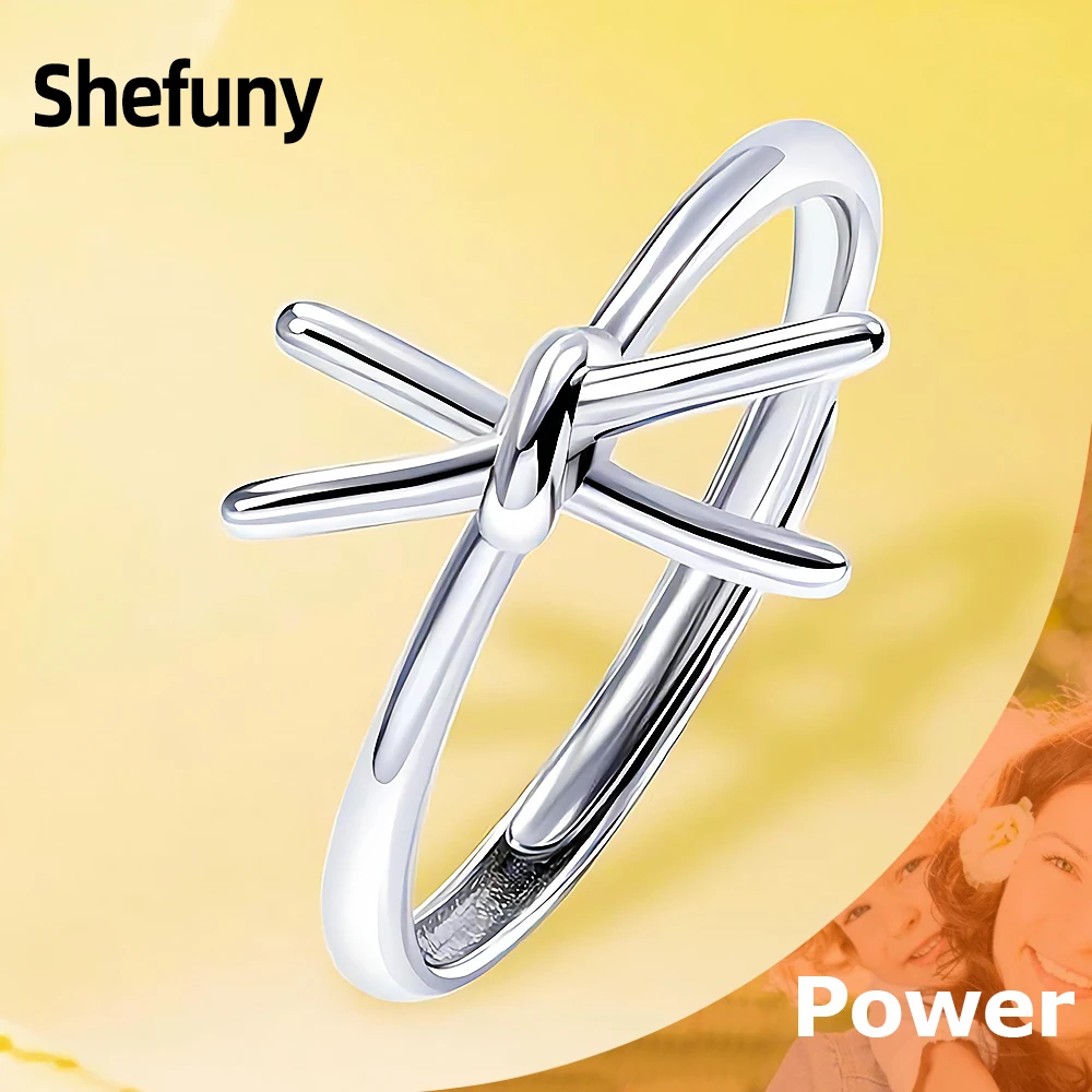 

925 Sterling Silver Personality Twine Adjustable Finger Ring Irregular Geometry Open Size Ring For Women Fine Jewelry Party Gift