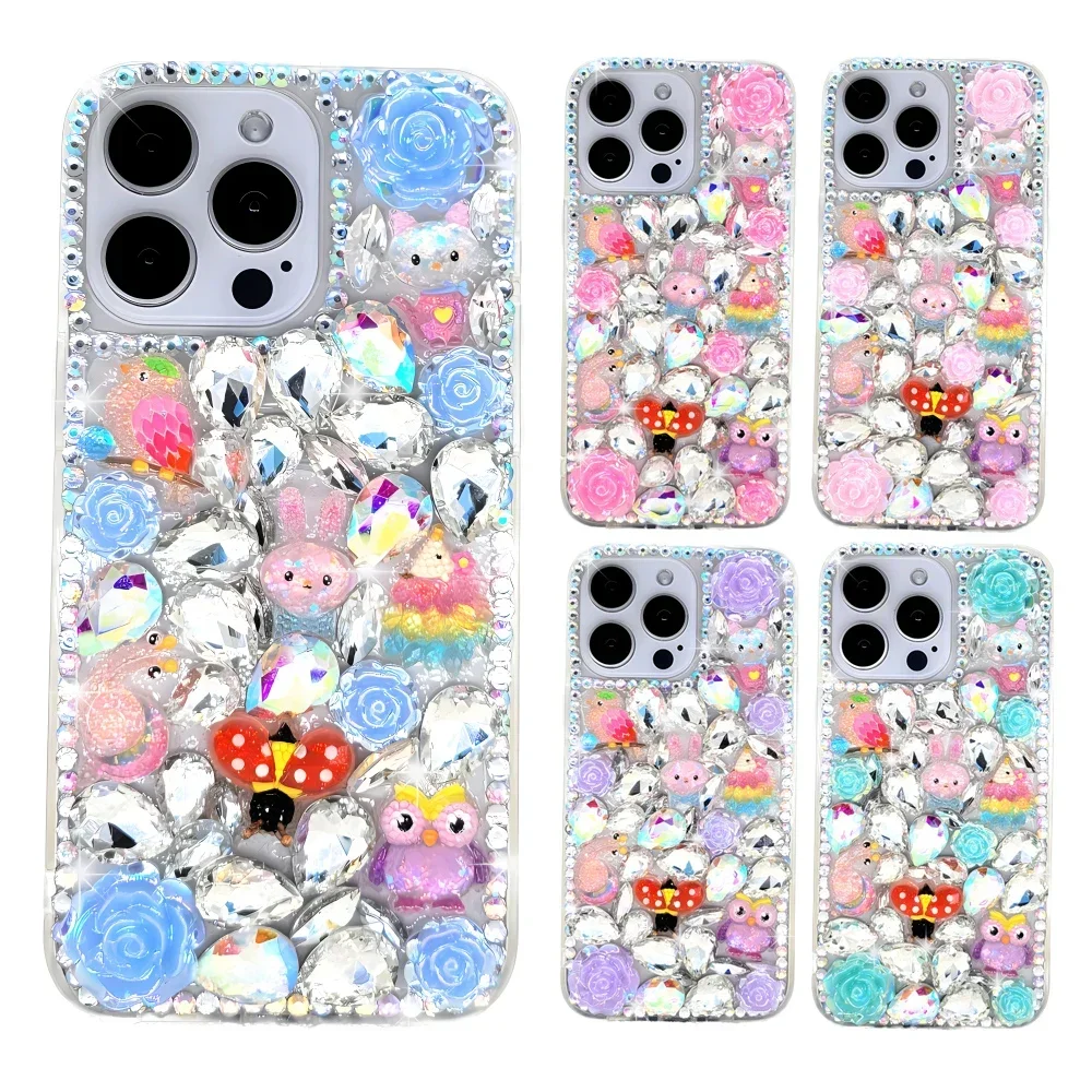 Чехол со стразами для iPhone 16 15 14 13 12 11 Pro Max Plus mini чехол телефона с бриллиантами