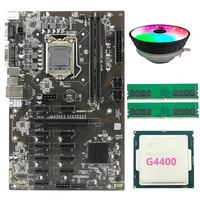 btc b250 mining motherboard supports 12 gpu lga1151 g4400 cpu2xddr4 4g 2666mhz memory color fan