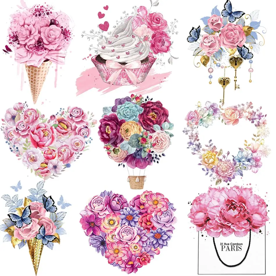 

Разноцветные цветы, термонаклейки для одежды, стирающиеся термонаклейки «сделай сам», красивые дизайнерские нашивки на одежду с аппликаци...