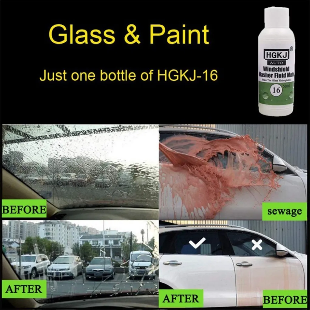 

Windshield Washer Fluid Glass Hydrophobic Agent Long Lasting Car Side Mirror Coating Accessory 50ml