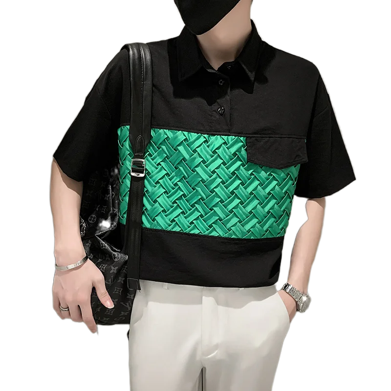 Men's Short Sleeve Shirt Net Red Tide Brand Lapel T-shirt Half Sleeve Polo Shirt 2022 New Loose T-Shirt