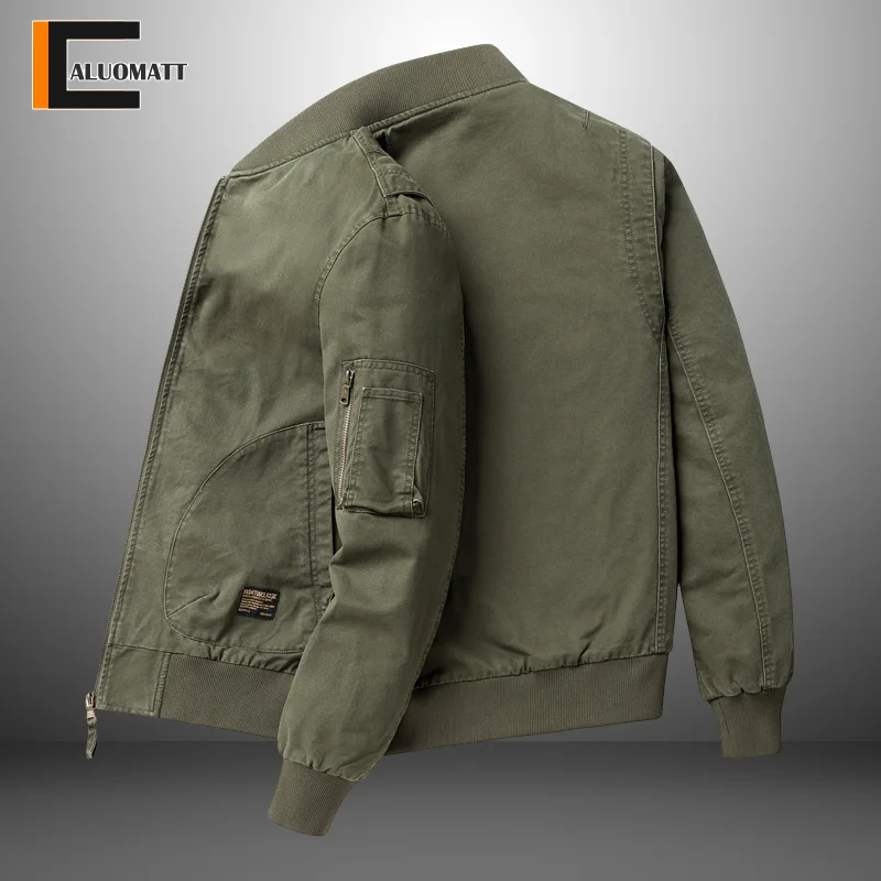 

Bomber Jacket Men Casual Windbreaker Jackets Coat Men Spring And Autumn Outwear Stand Loose Military Male Clothing Mens Fashion