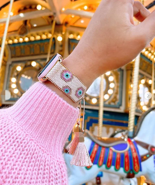 Лидер продаж новый дизайн роскошные бусины Миюки ремешок для Apple Watch