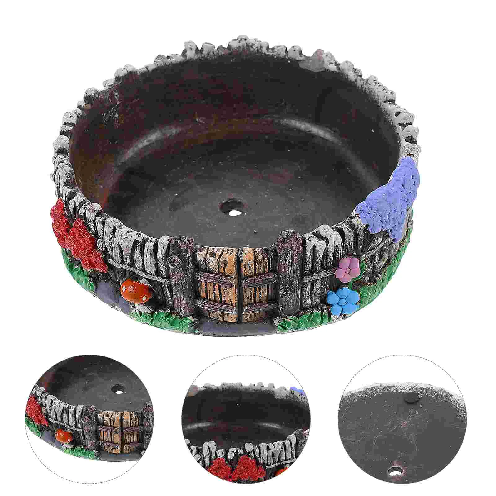 

Pot Planter Succulent Container Bonsai Cement Flowersucculents Concrete Decoration Pots Flowerpot Herb Balcony Shallow Flowers