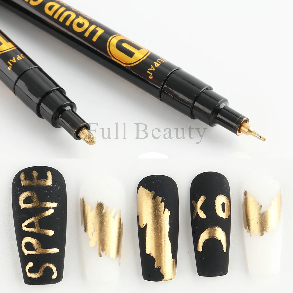 

Metallic Gold Nail Polish Art Waterproof Nail Marker Pen For Design Graffiti Drawing Pencil Lines Painting Gel Manicure Tools