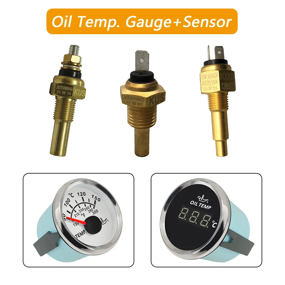 Популярный водонепроницаемый измеритель температуры масла 52 мм 50-150 ℃ с красной