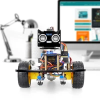new 2wd smart robot car kit for arduino project programmable uno r3 with ultrasonic module line following sensor complete kit