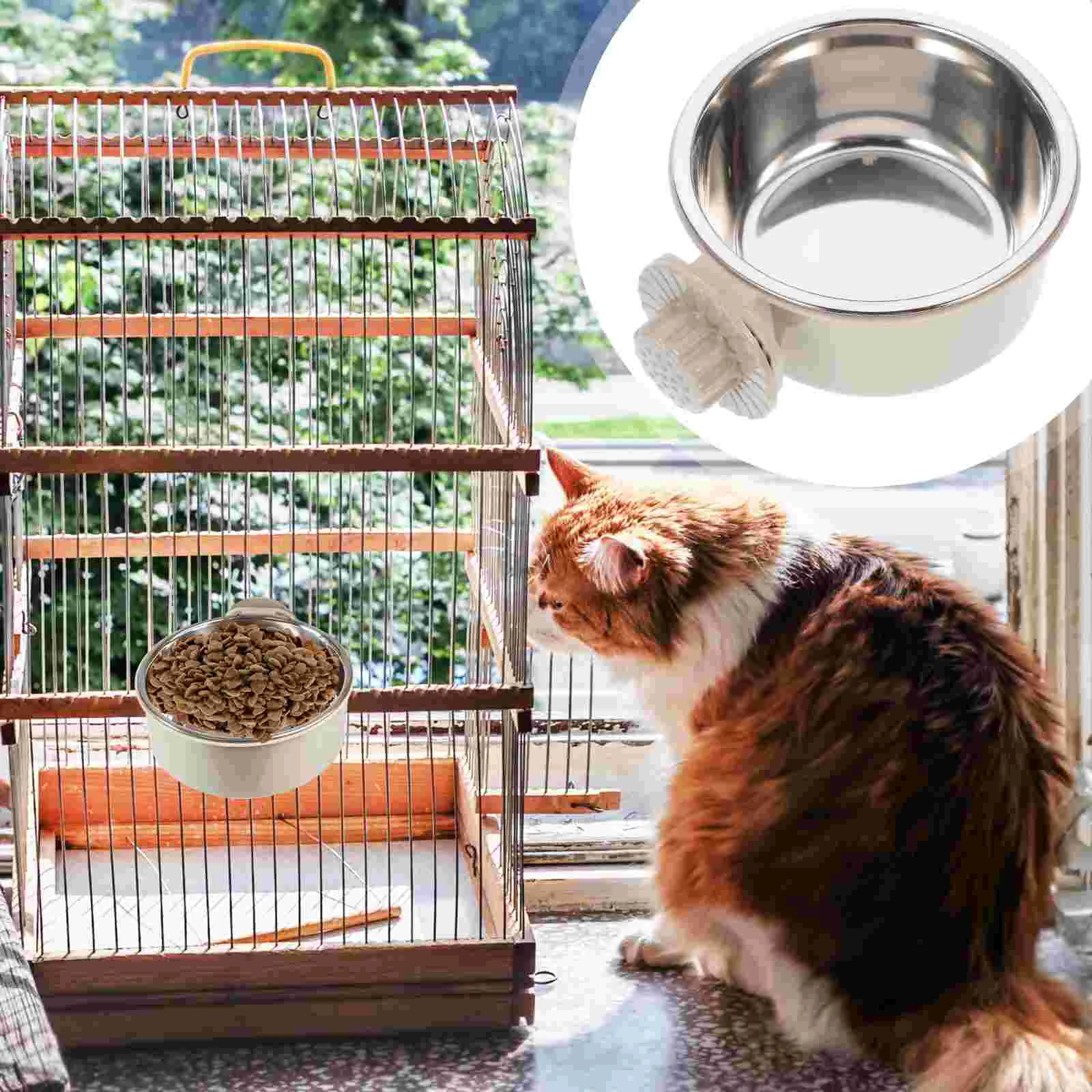 

Bowl Dog Bowls Water Food Pet Feeder Crate Dogs Hamster Dish Cat Stainless Steel Rabbit Supplies Kennel Guinea Puppy Spill
