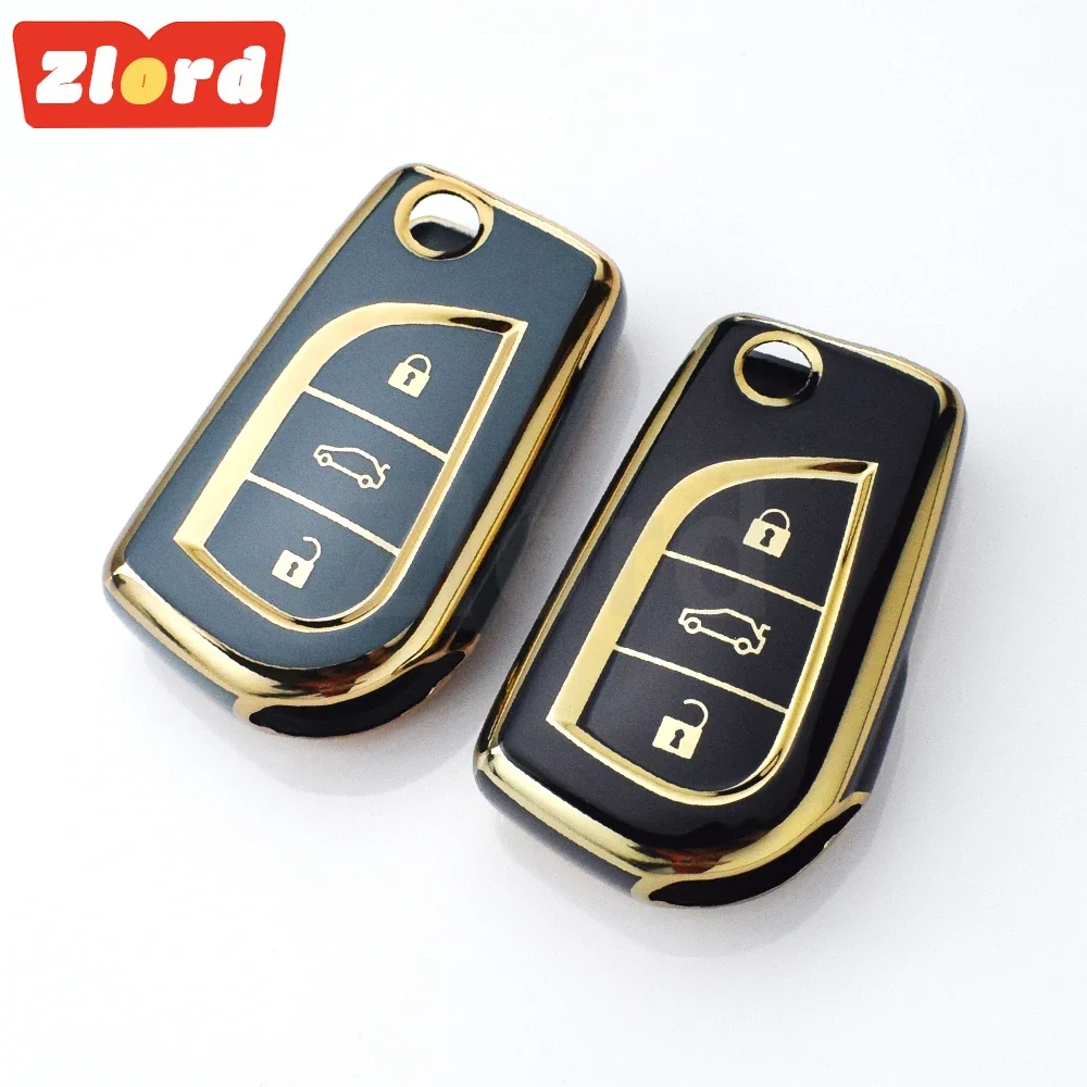 3-кнопочный чехол для автомобильного ключа из ТПУ набор защитных брелок Toyota Aygo Yaris