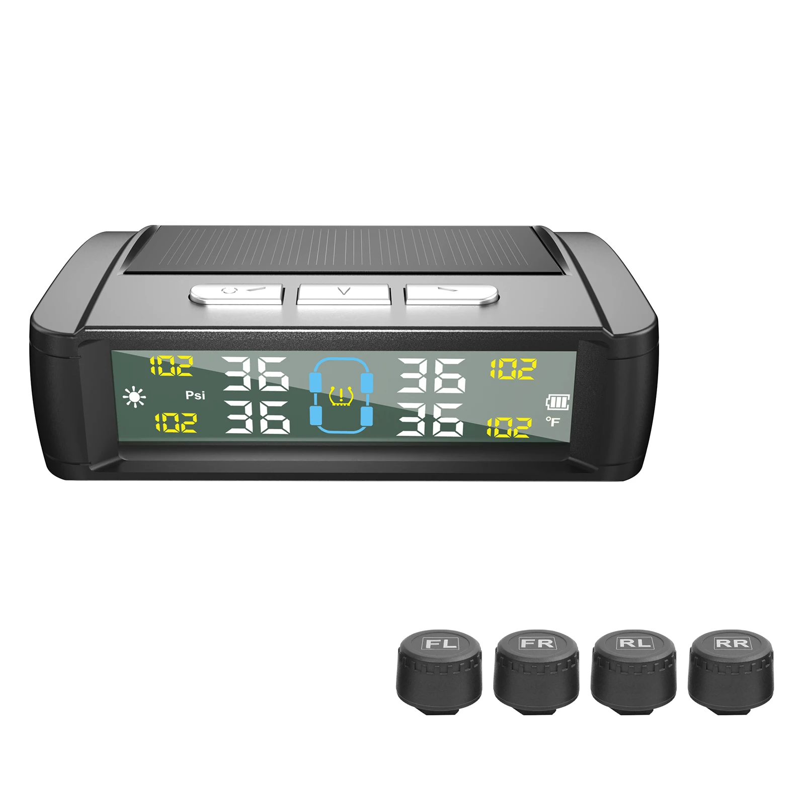 Солнечная сигнализация давления в автомобильных шинах TPMS цифровой цветной