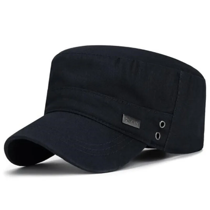 

Snapback Cap New Spring Men's Flat Cap Washable Cotton Military Hats For Men Adjustable Size Breathable Sports Cap Free Shipping
