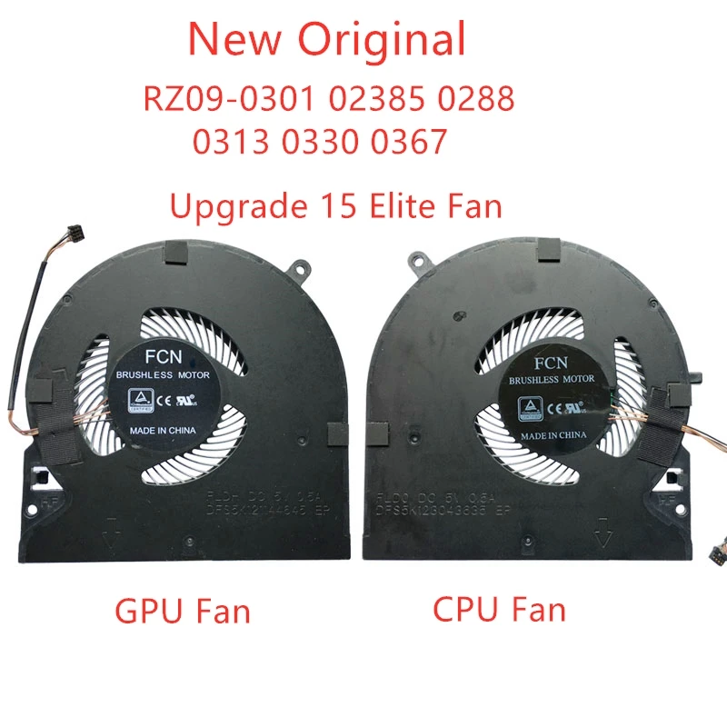 

New Original Laptop CPU & GPU Cooling fan For Upgrade Razer Blade 15 Elite Edition RZ09-0301 02385 0288 0313 0330 0367 Fan DC5V