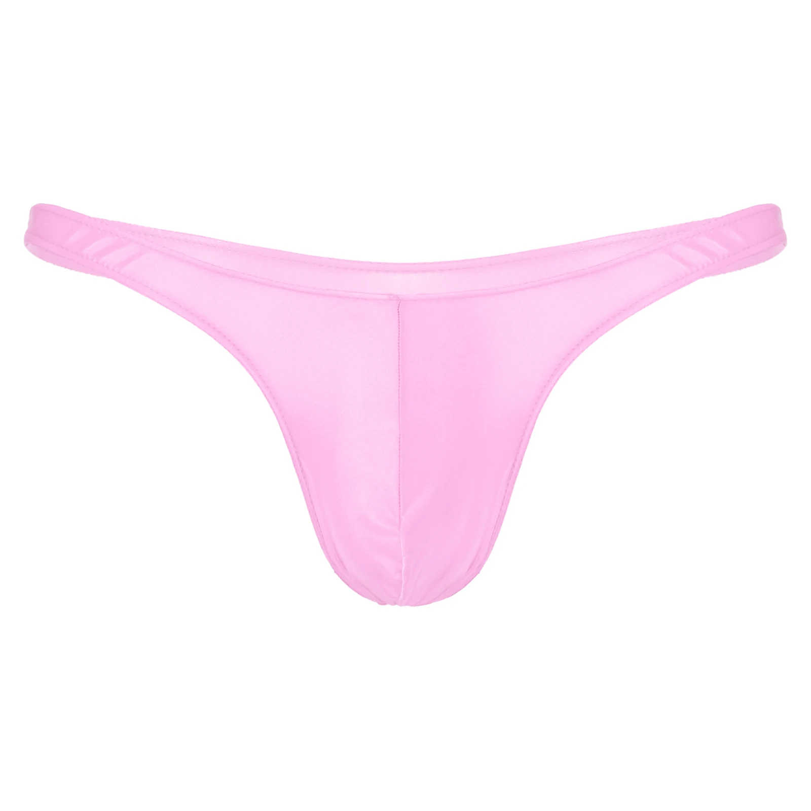 

Swimwear Mens Glossy Bulge Pouch Thongs Underwear Sunbathing Swimsuit Low Waist Swimming Briefs Solid Color Panties Underpants