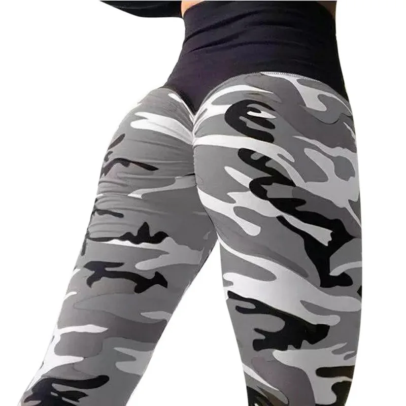 

Sfit Women's High Waist Slim Tight Pants Camouflage Slim Pants Sports Fitness Workout Gym Leggings Breathable Hip Pants