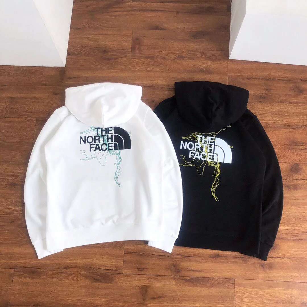 

2023 New all-match mountain line map printed hooded sweater for men and women couple pullover casual and comfortable