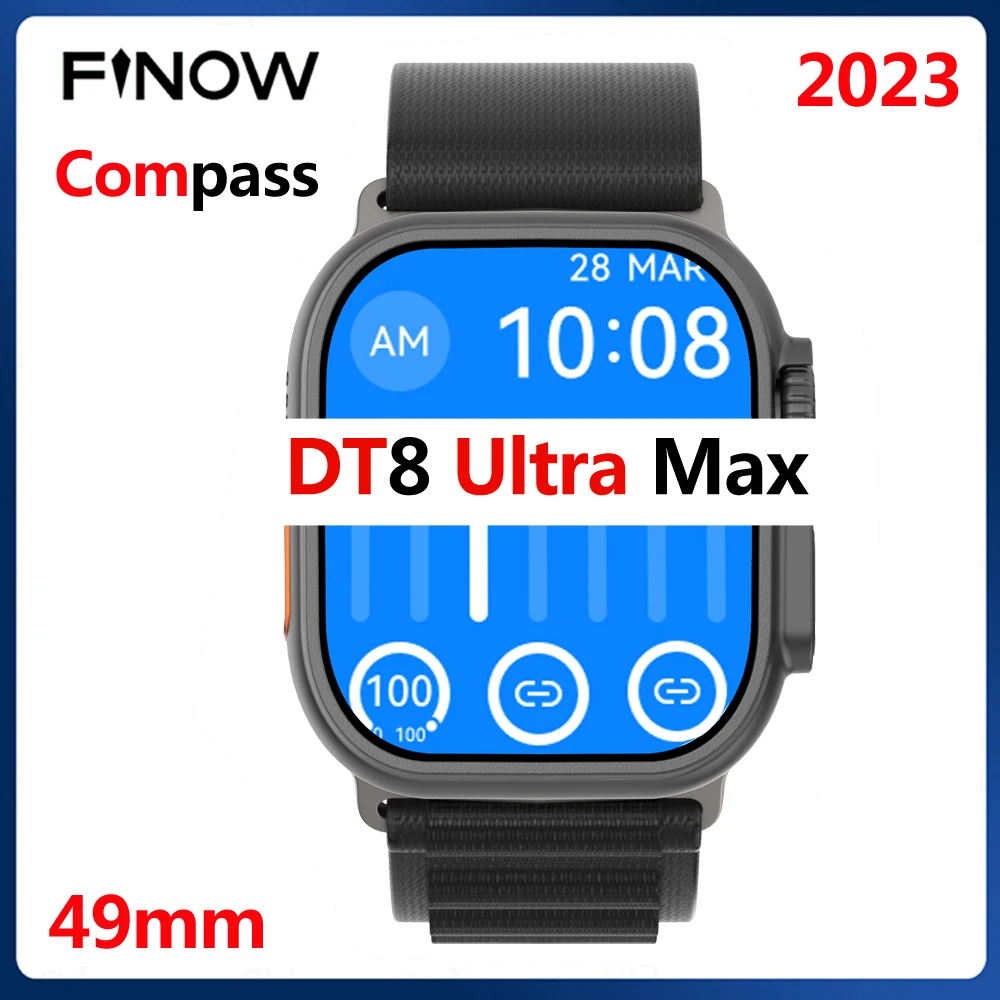 

Смарт-часы DT8 Ultra Max с компасом и GPS-трекером, модель 49 мм, Версия 8, Смарт-часы IWO для мужчин, улучшенный дизайн 2023 дюйма, PK HK8 Pro H11 Ultra Plus, 2,02