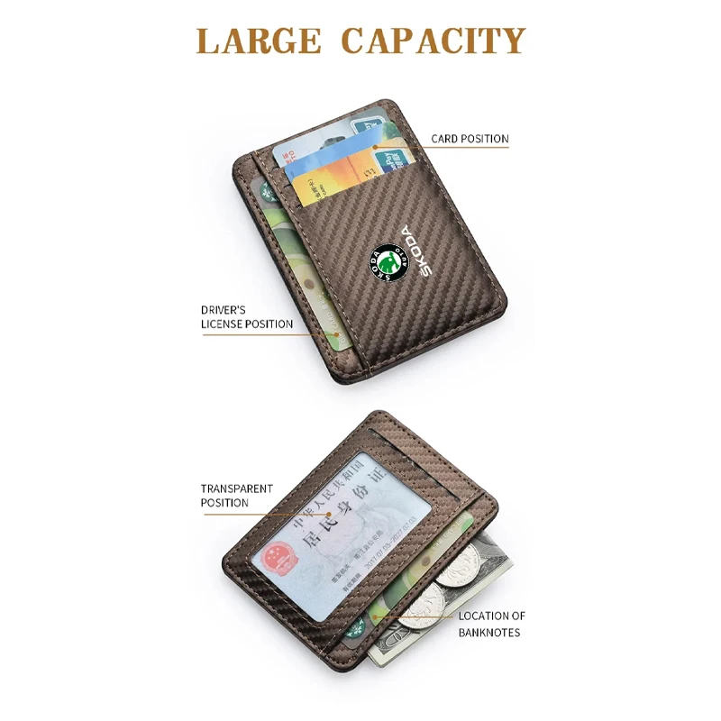 Мужские тонкие минималистичные кожаные кошельки с передним карманом RFID-кредит