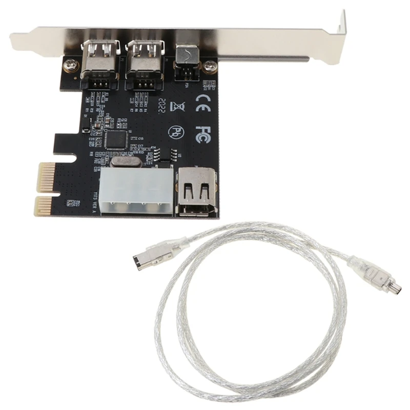 

PCI-E 1X IEEE 1394A 4 порта (3 + 1) адаптер карты Firewire Pcie 1394A конвертер с 6-контактным до 4-контактным кабелем 1394 для настольного ПК