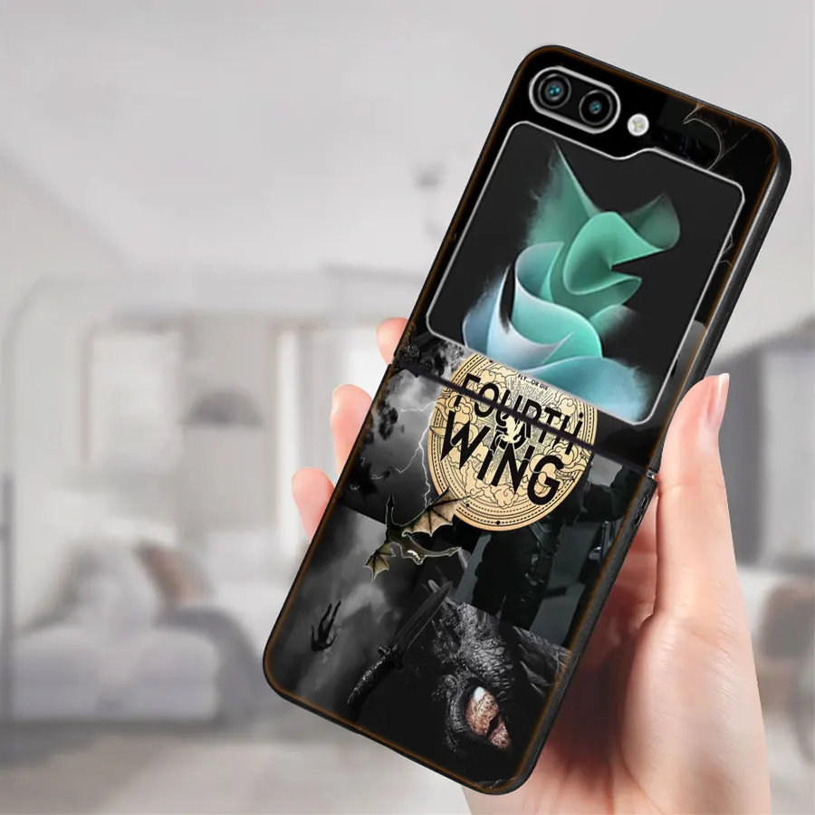 Прозрачный чехол для телефона F-Fourth W-Wing Dragon Samsung Galaxy Z Flip6 5G Flip5 Flip4 3 Flip Black Cover Coque Hard PC