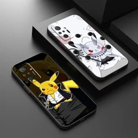 pok%c3%a9mon pikachu phone case for xiaomi redmi 7 8 7a 8a 9 9i 9at 9t 9a 9c note 7 8 2021 8t 8 pro coque black silicone cover soft