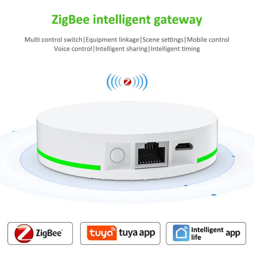

Беспроводной хост-контроллер Tuya Zigbee 265m с голосовым управлением, умный шлюз дистанционного управления «сделай сам», центральный пульт управ...