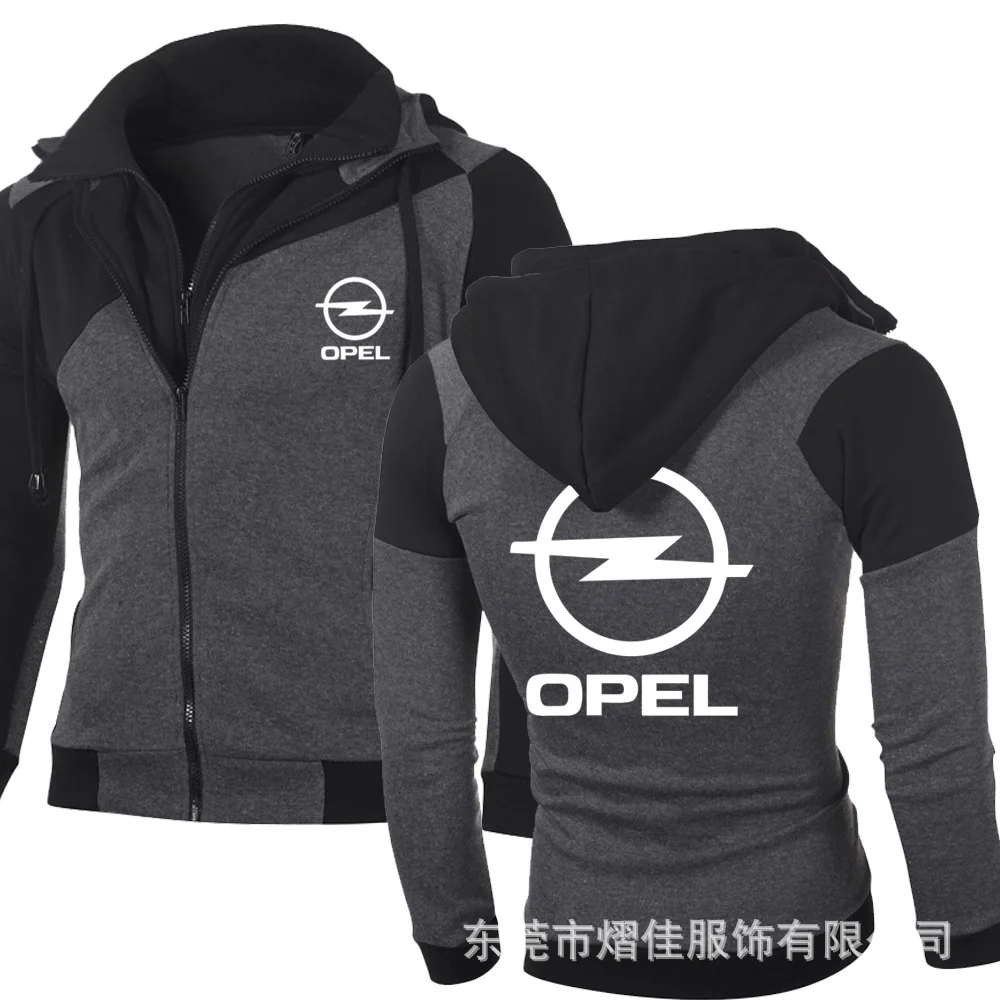 

2022Spring Autumn New Men's Fashion for Opel Casual Sweatshirt Sportswear Casual Jacket Coat Hip Hop Double Zipper Cotton Hoodie