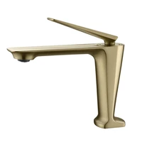 brushed gold basin faucets brass bathroom sink mixer taps hot cold single handle chromeblackwhiterose goldgrey deck mount