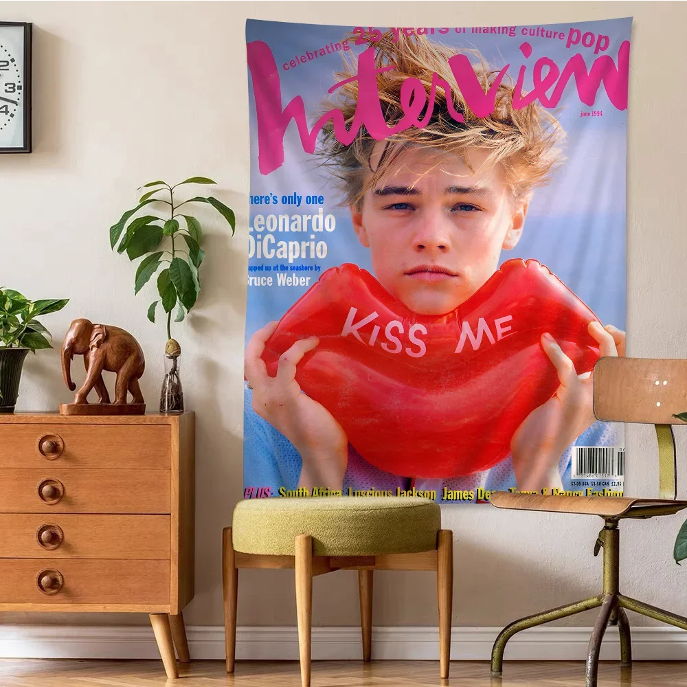 L-Leonardo D-DiCaprio Фильм Звезда Гобелен Настенный Декор Полиэстер Хлопок Мультфильм С