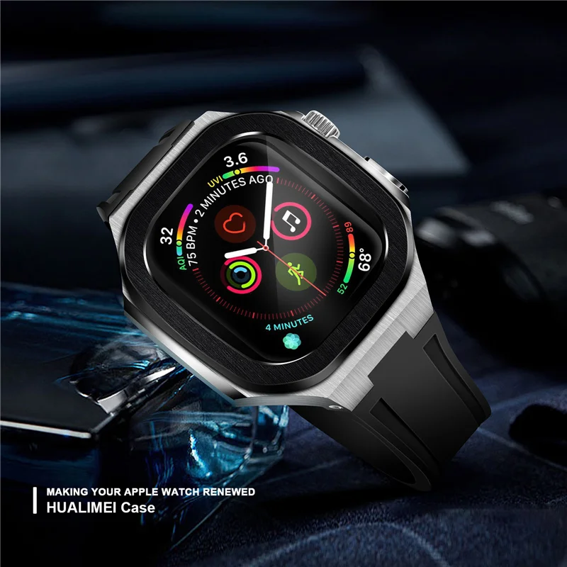 

for Apple Watch Series 7 6 5 4 SE AP MOD KIT Armor Full Protective Case Band Strap Cover 44/45mm