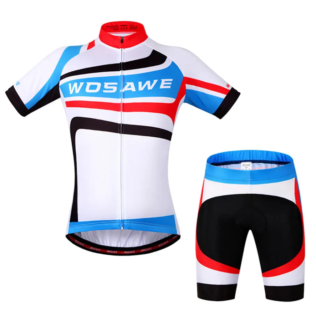 

Summer Riding Suit Short Sleeve Long/Short Time Riding Night Riding Racing Cycling Outdoor Clothing Breathable White & Blue