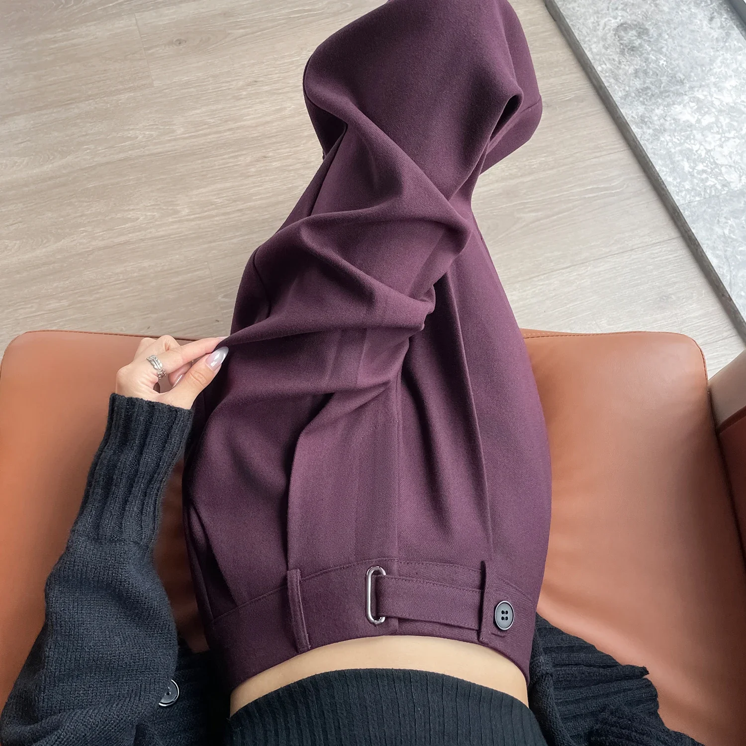 Женский шерстяной костюм винтаж красный