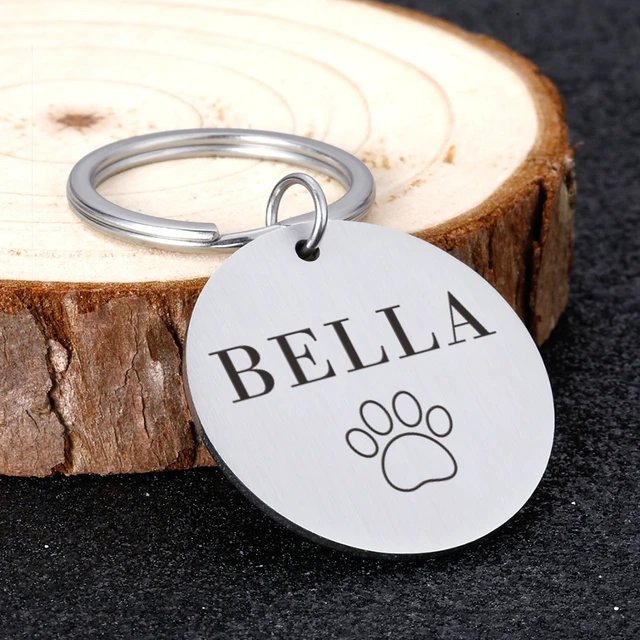 Custom Name Anti-lost IDTag Engraved Record Tel Address Cat Puppy Personalized Paw Print Medal Pendant Dog Pet Collar Accessory 4