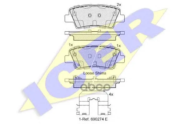 182036_колодки дисковые задние!\ Hyundai Elantra/Solaris/Accent KIA Soul all 09 ICER арт. 182036