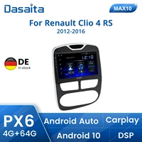 dasaita car stereo for renault clio 4 rs 2012 to 2016 with 1 din 10 2 ips screen radio carplay android 11 10 dsp gps navigation