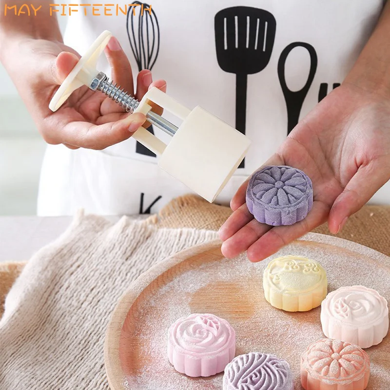 100g/50g Mooncake Mold Plastic Cookie Cutter with Cookie Stamp Moon Cake Mold/Press Cookie Chocolate Moon cake Mould       371A