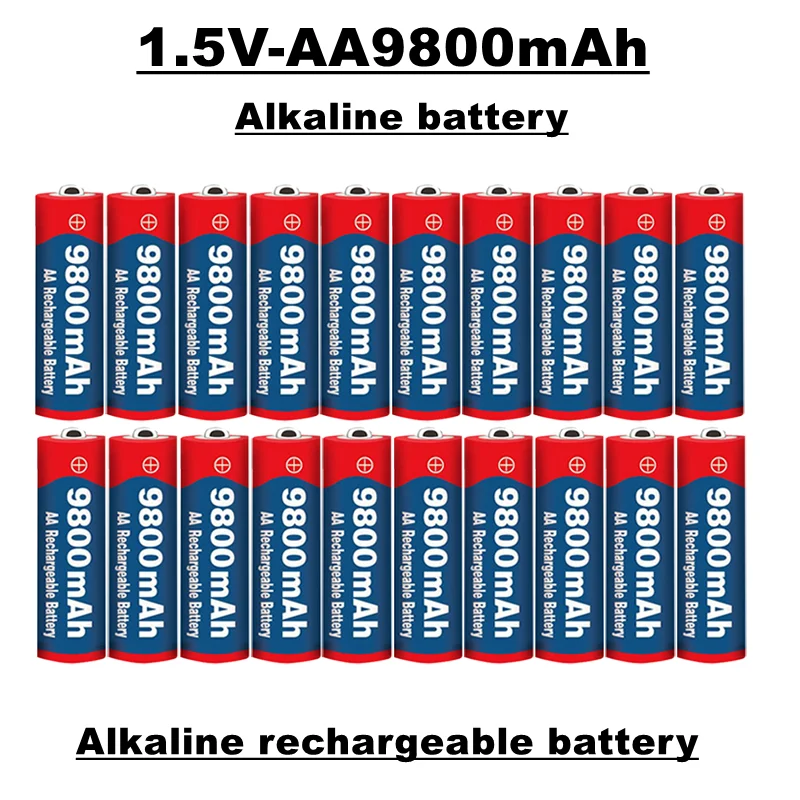

Lupuk-aa rechargeable battery, 1.5V, 9800 MAH, alkaline material, suitable for remote controls, toys, clocks, radios, etc