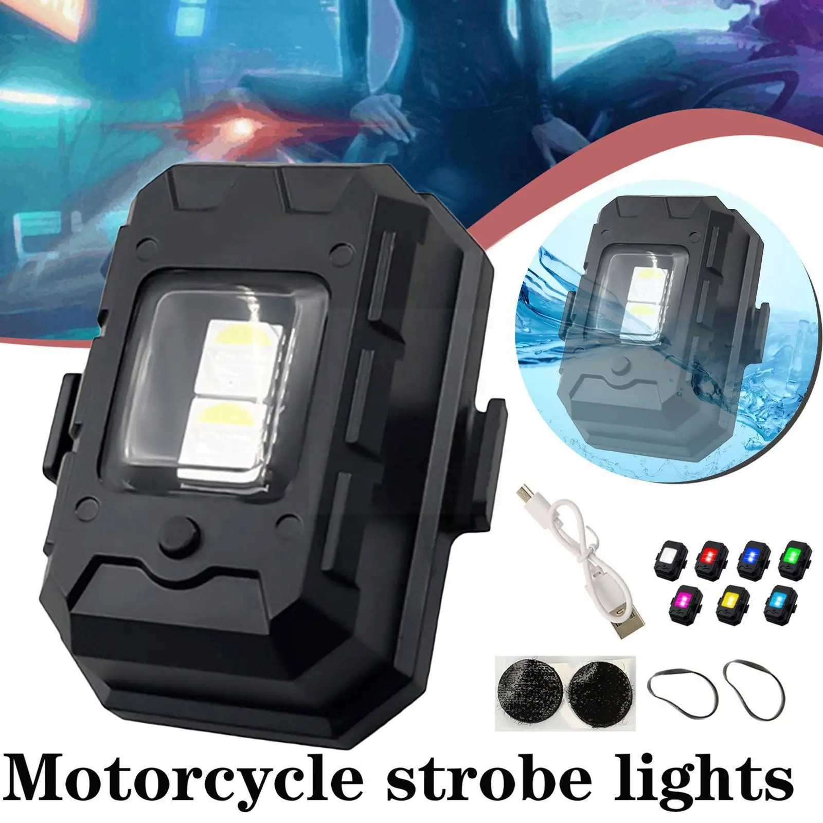 

Universal Led Anti-collision Warning Light Mini Signal Strobe Light Indicator With Light Motorcycle Signal Drone Colors 7 T B0x7