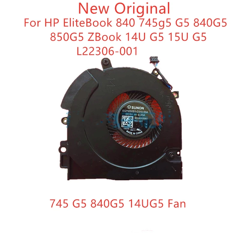 Новый оригинальный ноутбук, центральный процессор вентилятор охлаждения для HP EliteBook 745 G5 840G5 850G5 ZBook 14U/15U G5