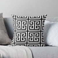 greek key black and white pattern printing throw pillow cover fashion anime hotel throw bedroom home square pillows