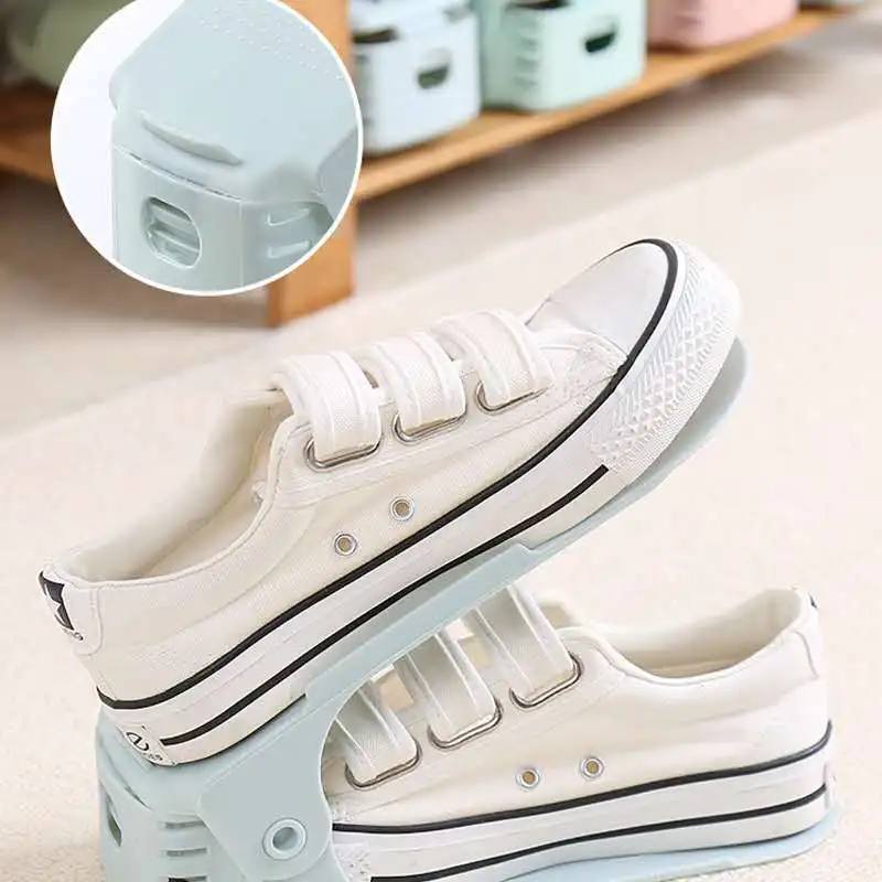 

1pc Hot Sale Household Storage Shoe Rack Double Shoe Support Plastic Integrated Simple Space Economy Simple Shoe Storage Rack