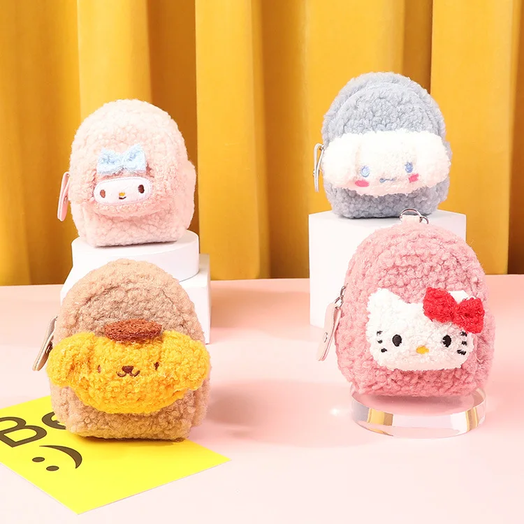 

Plush Toys for Children Kawaii Sanrio My Melody Kittys Stuffed Toys Kuromi Plushie Purse Bag Anime Keychain Pendant for Girls