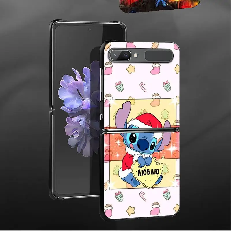 Чехол для телефона Disney Stitch Christmas Хэллоуин Samsung Galaxy Z Flip 4 Flip3 5G Shell Hard Cover Fundas