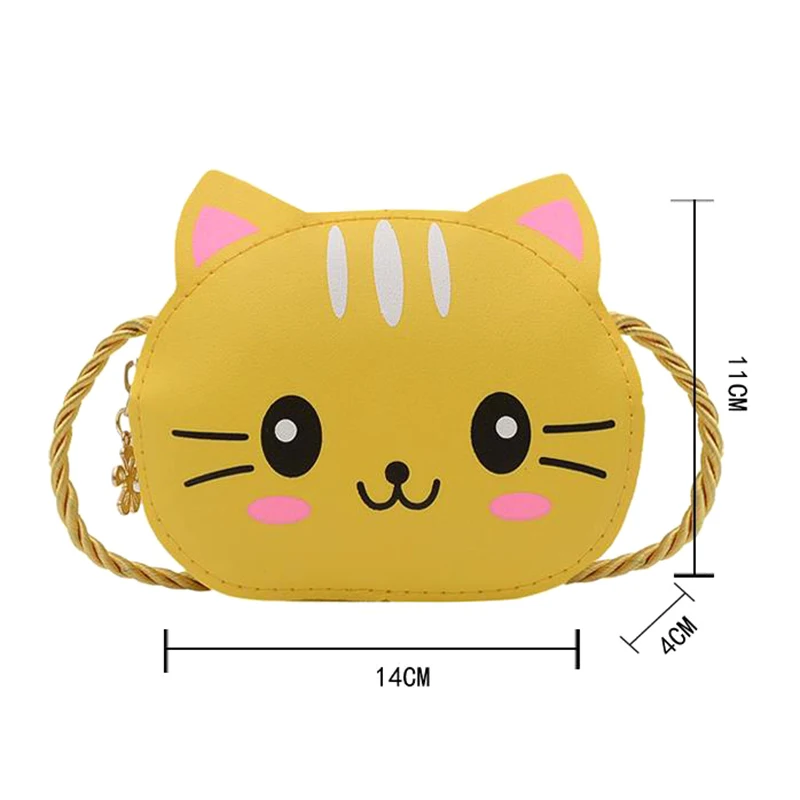 

New Cartoon Cute Cat Children Summer Messenger Bag Fashion Boy Girl Mini Zipper Shoulder Bag Coin Purses and Handbags