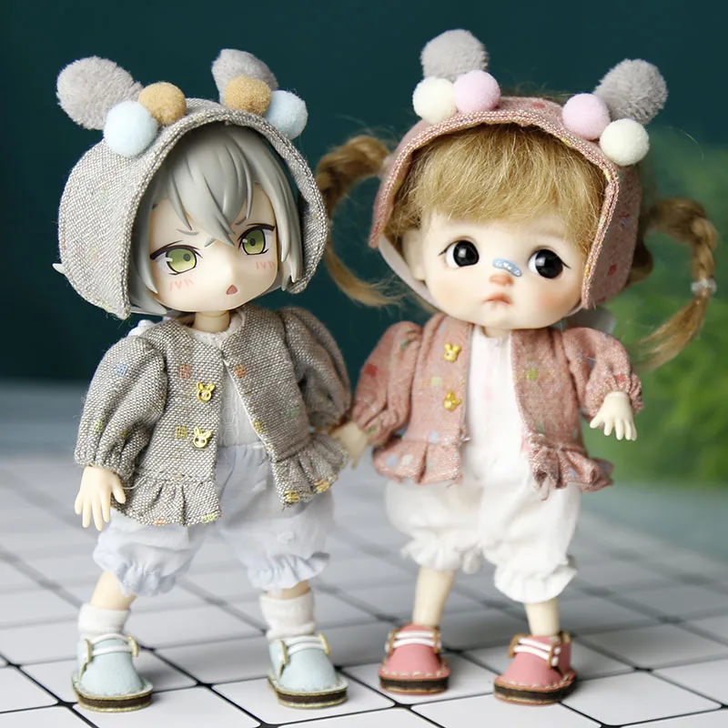 

OB11 doll clothes set suitable for OB11 GSC P9 1--12 YMY DDF body9 size cute jumpsuit bunny coat hair band set doll accessories