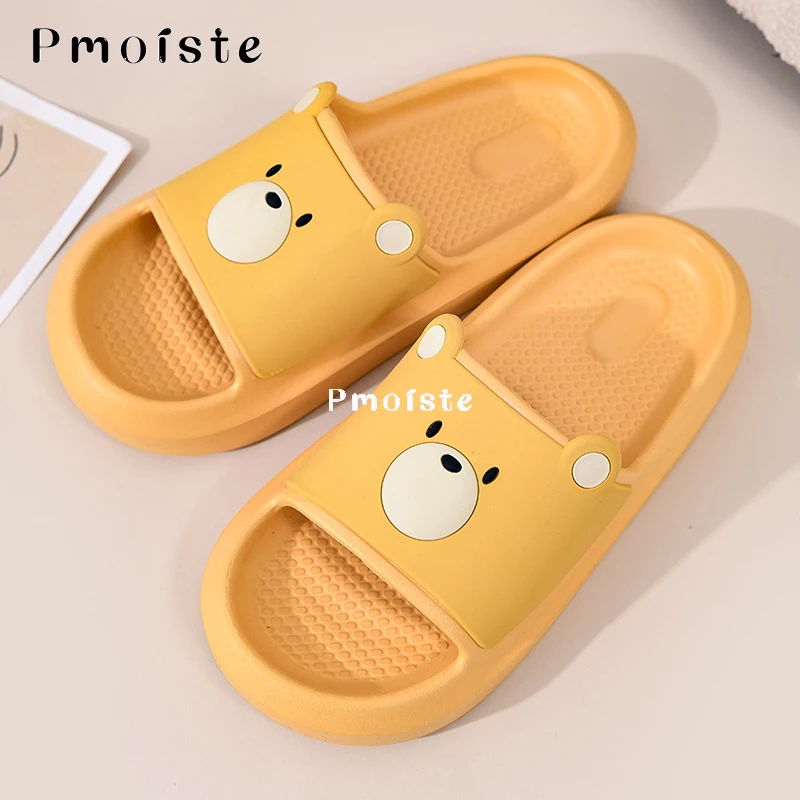 Women's Home Slippers Flat Cute Bear Summer Shoes for Woman Comfortable Cartoon Designer Slides Indoor EVA 2023 Slipper Non-slip